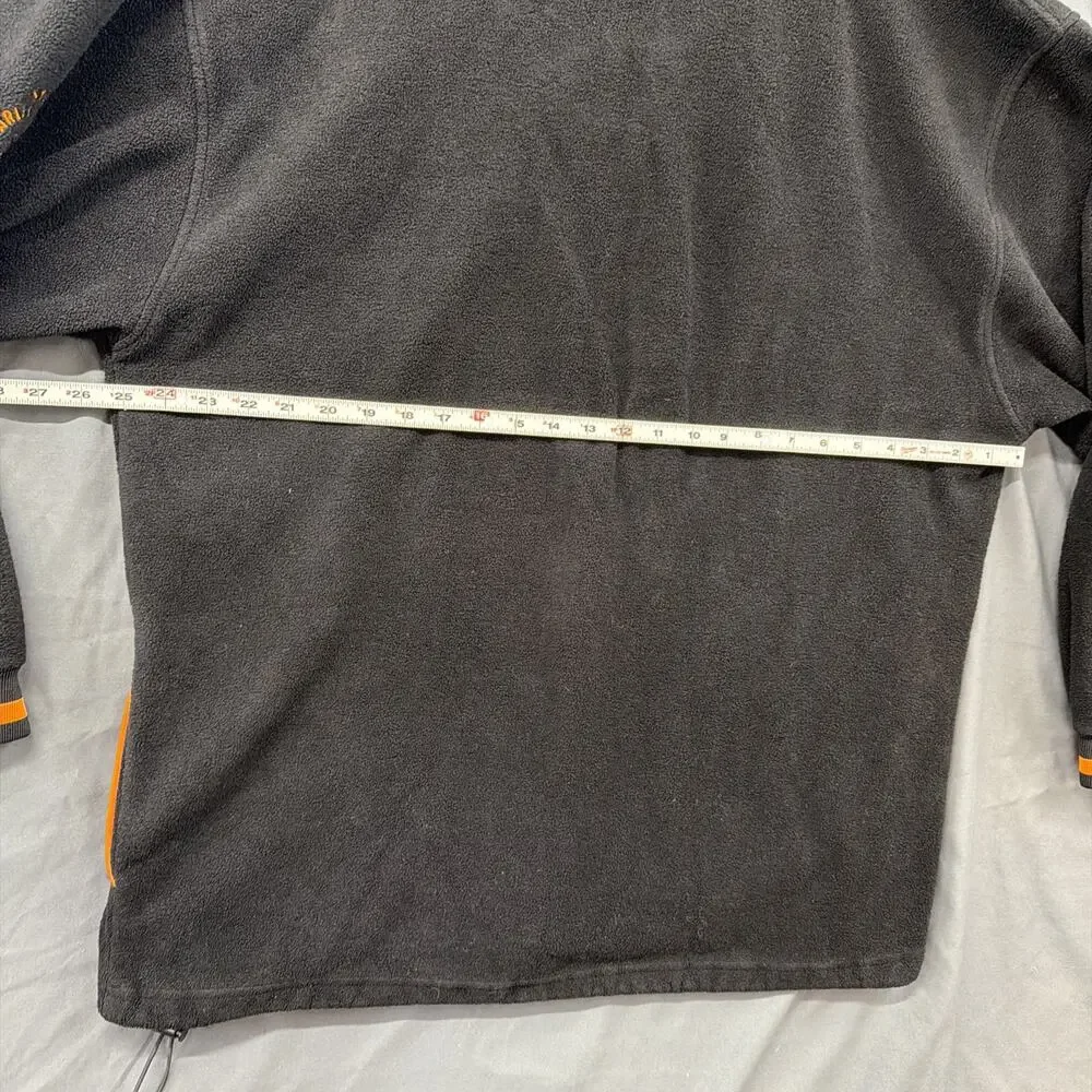 Harley-Davidson Fleece Jacket Men XL Black 1/4 Zip Embroidered Logo Softshell